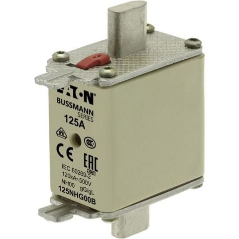 EATON 125NHG00B 125NHG00B NH SİGORTA 00-BOY, GG-GL, 500V, 12 BIÇAKLI SİGORTA SERAMİK