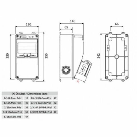 BEMİS 3-25A.380V.1AD ÖN-1-16A.220V.2AD YAN