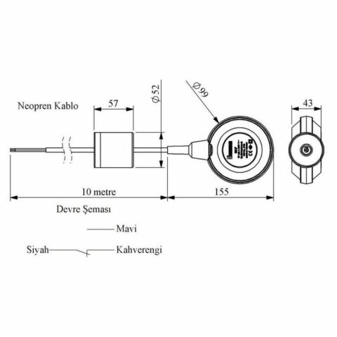 EMAS SKF-10N SEVİYE KONTROL FLATÖRÜ 1 FAZ-10M NEOPREN