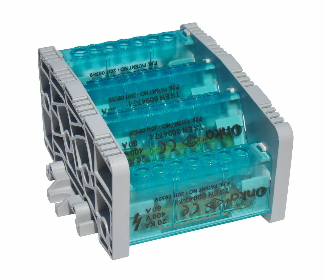 ONKA 6,5X9MM² 2/10 DÖRT KUTUPLU DAĞITICI ÜNİTE, KAPAKLI (ALÇAK TİP) ONKA-2203