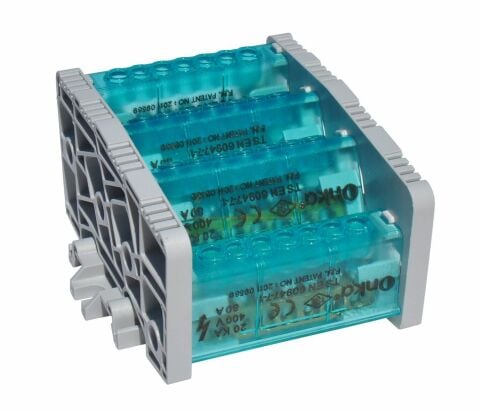 ONKA 6,5X9MM² 2/10 DÖRT KUTUPLU DAĞITICI ÜNİTE, KAPAKLI (ALÇAK TİP) ONKA-2203