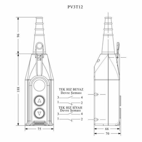EMAS PV3T12 PLASTİK VİNÇ 3'LÜ START TEK HIZLI SOMUNLU