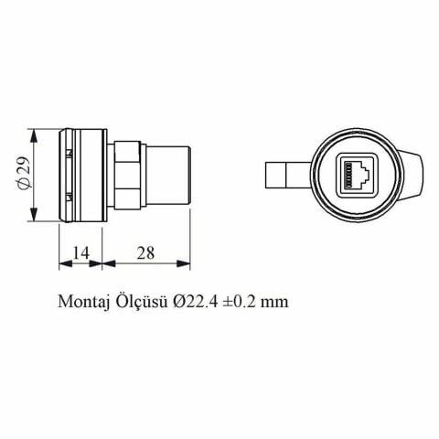 EMAS BRJ45 BRJ45 DİŞİ DİŞİ ETHERNET SOKETİ