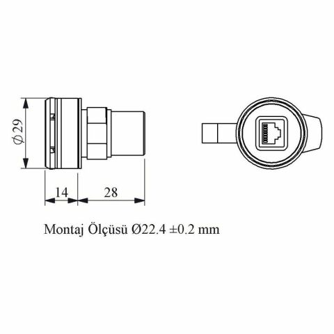 EMAS BRJ45 BRJ45 DİŞİ DİŞİ ETHERNET SOKETİ
