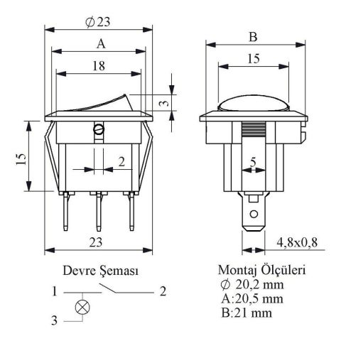 EMAS A71B1K11 ANAHTAR ÇAP 20MM SİYAH GÖV.1NO TER.KIR.0-1 IŞIKLI