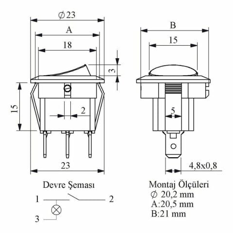 EMAS A71B1K11 ANAHTAR ÇAP 20MM SİYAH GÖV.1NO TER.KIR.0-1 IŞIKLI