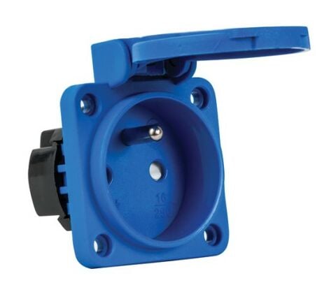 METE ENERJİ 1X16A. UPS PANO PRİZİ (YAN GİRİŞLİ MAVİ-MET-ENR