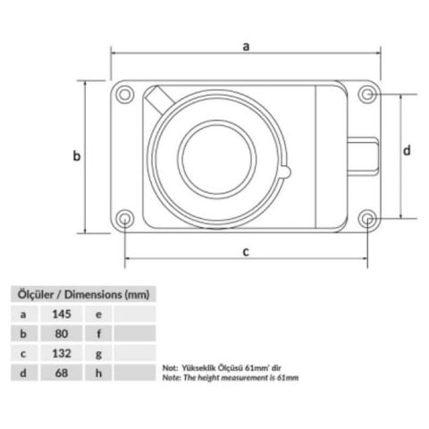 BEMİS 3-32A. 380V.DUVAR PRİZ