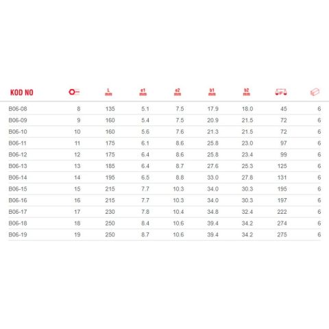 CETAFORM B06 SERİSİ C-GEAR CIRCIRLI KOMBİNE ANAHTARLAR (MAFSALLI) B06-12