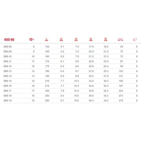CETAFORM B06 SERİSİ C-GEAR CIRCIRLI KOMBİNE ANAHTARLAR (MAFSALLI) B06-14