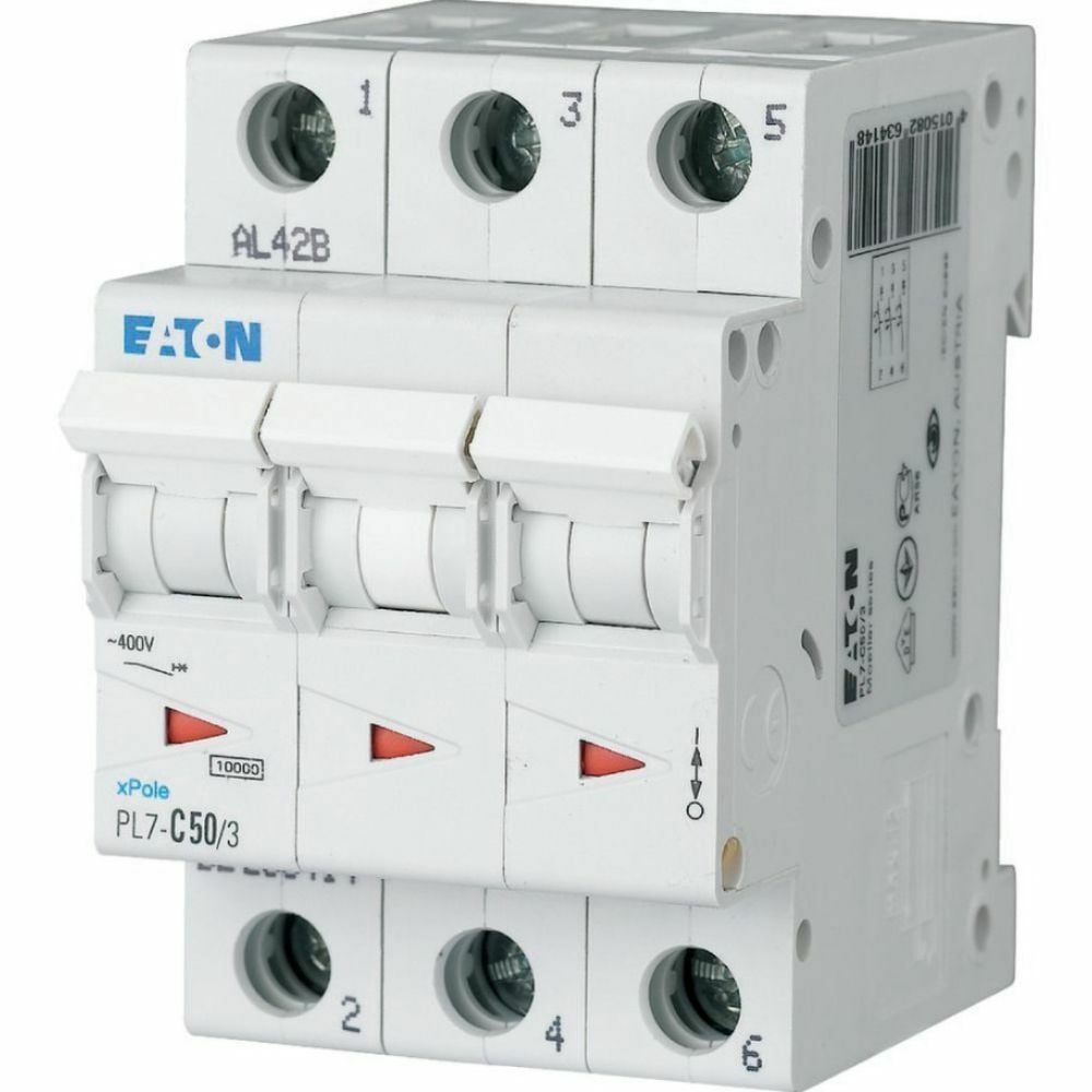 EATON PL7-C50/3 OTOMATİK SİGORTA - 10KA - C EĞRİSİ - 3X50A