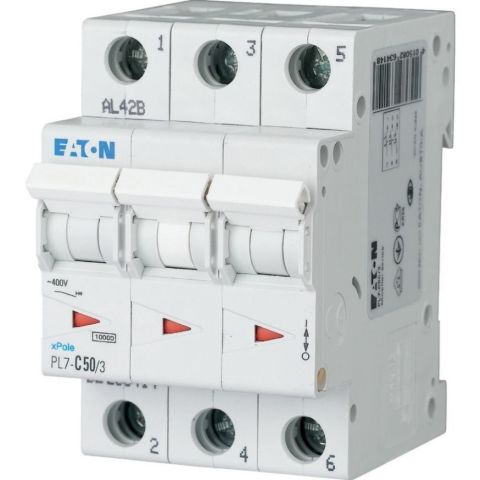 EATON PL7-C50/3 OTOMATİK SİGORTA - 10KA - C EĞRİSİ - 3X50A