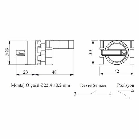 EMAS B100S20 B START SEÇİCİ (0-1)