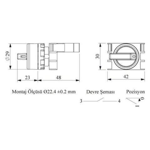 EMAS B100S21 B START SEÇİCİ (0-1) DÖNÜŞLÜ