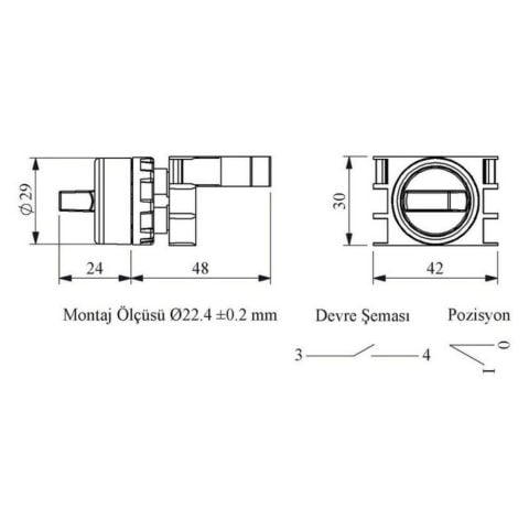 EMAS B100SL20S B START SEÇİCİ (0-1) SARI