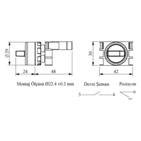 EMAS B100SL20S B START SEÇİCİ (0-1) SARI