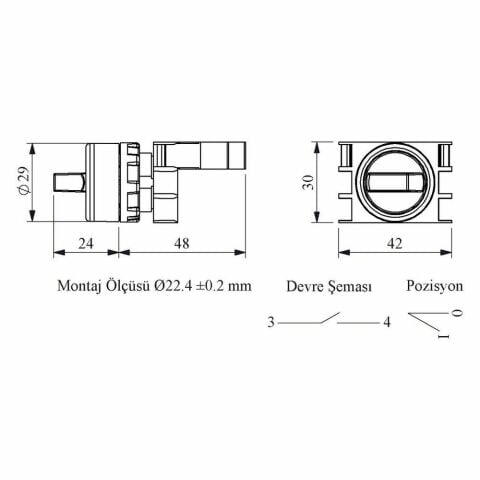 EMAS B100SL20Y B START SEÇİCİ (0-1) YEŞİL