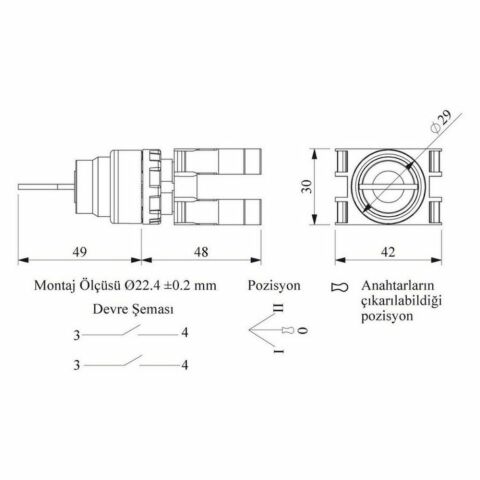 EMAS B101AA30 B ÇİFT START ANAHTARLI KALICI (2-0-1) ANAH. ÇIKMAZ