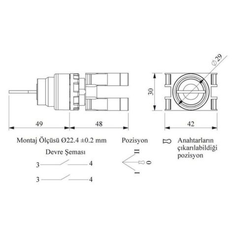 EMAS B101AA30 B ÇİFT START ANAHTARLI KALICI (2-0-1) ANAH. ÇIKMAZ