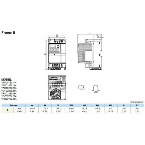 DELTA EL SERİSİ 3FAZ 380V AC 3,7KW SÜRÜCÜ-DELTA VFD037EL43A