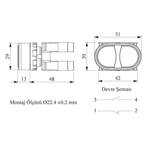 EMAS B102K20HB B ÇİFT DEVRE SİYAH-BEYAZ