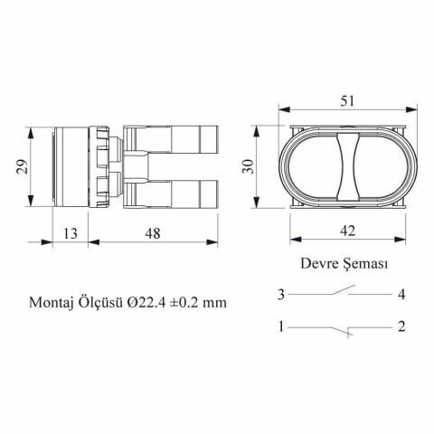 EMAS B102K20HB B ÇİFT DEVRE SİYAH-BEYAZ