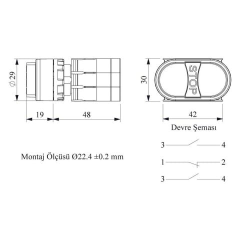 EMAS B121B30YY B UCLU DEVRE YESIL KIRMIZI YESIL