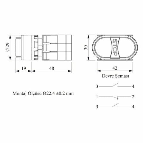 EMAS B121B30YY B UCLU DEVRE YESIL KIRMIZI YESIL