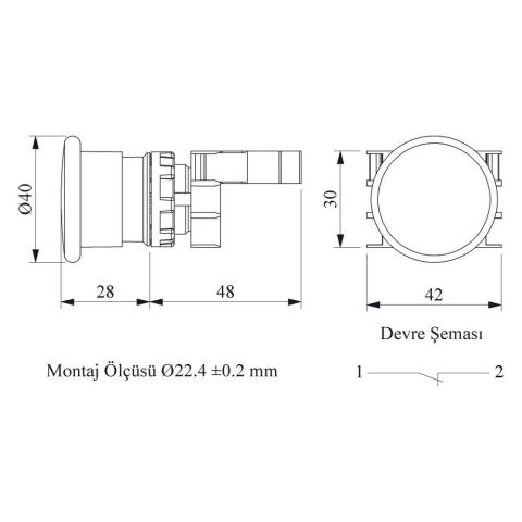 EMAS B200MK B MANTAR STOP KIRMIZI