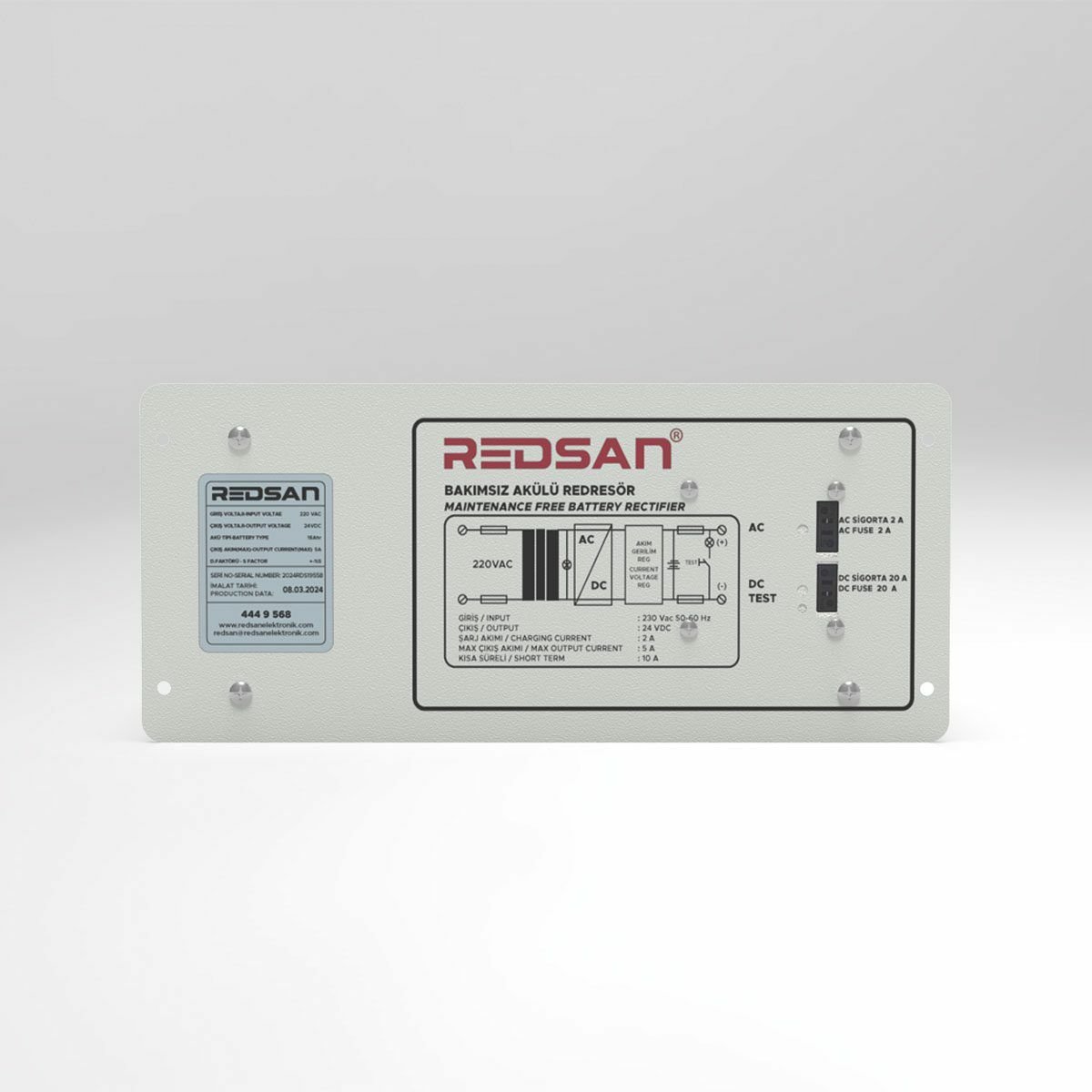 REDSAN 220 VAC -24 VDC -7 AH 5A PANO TİPİ