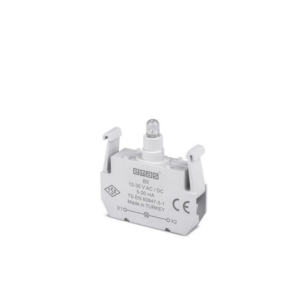 EMAS B5 B SİNYAL BEYAZ LED'Lİ BLOK 12-30 V AC/DC