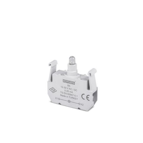 EMAS B5 B SİNYAL BEYAZ LED'Lİ BLOK 12-30 V AC/DC