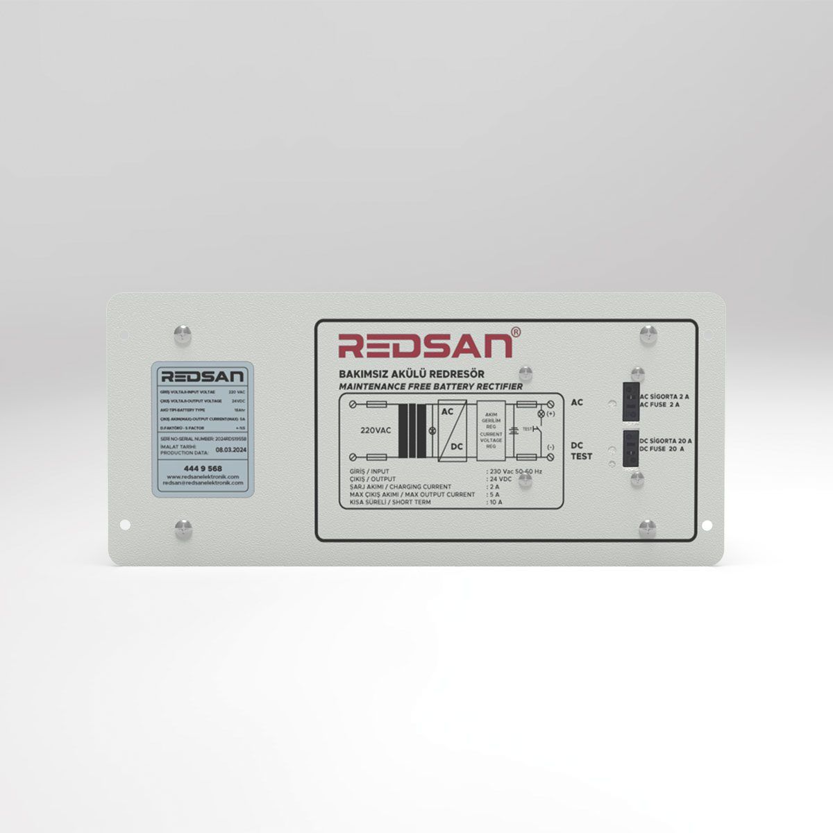 REDSAN 220 VAC -24 VDC -12 AH 5A PANO TİPİ