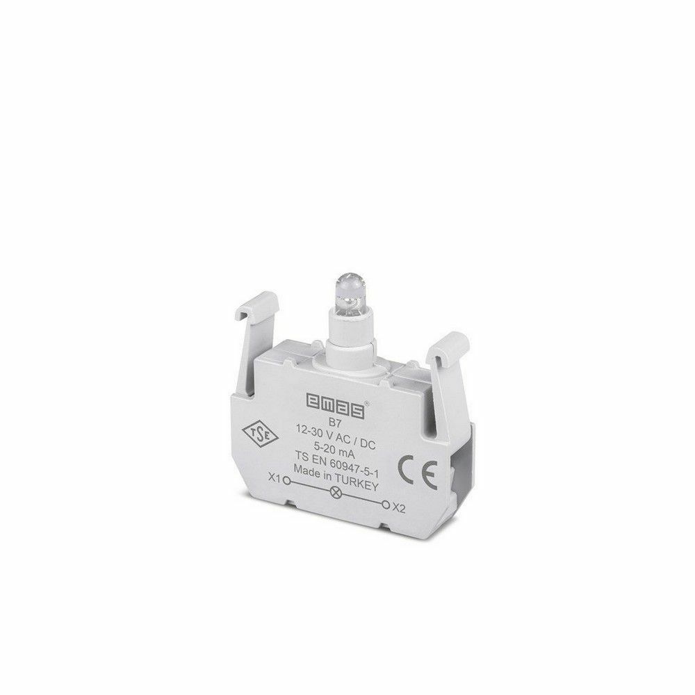 EMAS B7 B SİNYAL MAVİ LED'Lİ BLOK 12-30 V AC/DC
