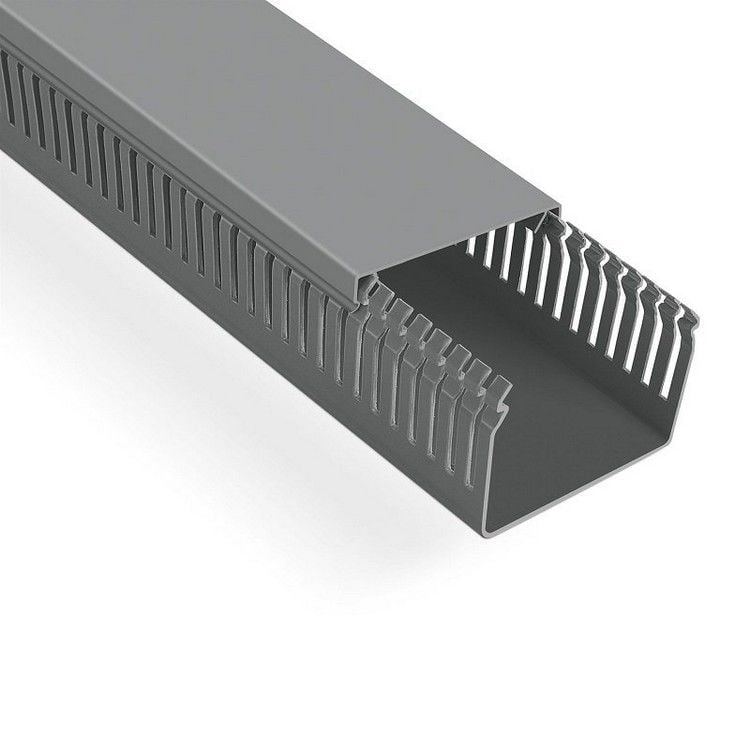 MUTLUSAN 80X60 KABLO KANALI (DELİKLİ) (GRİ) (24 METRE)