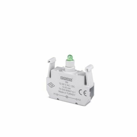 EMAS B9 B SİNYAL YEŞİL LED'Lİ BLOK 12-30 V AC/DC