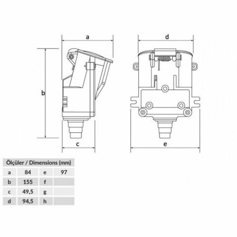 BEMİS 25-40A.YASSI DUVAR PRİZ