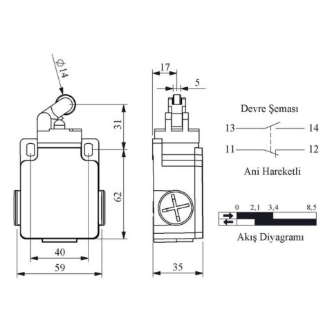 EMAS L2K13MİM31 METAL MAKARALI KOLLU LİMİT SİVİÇ