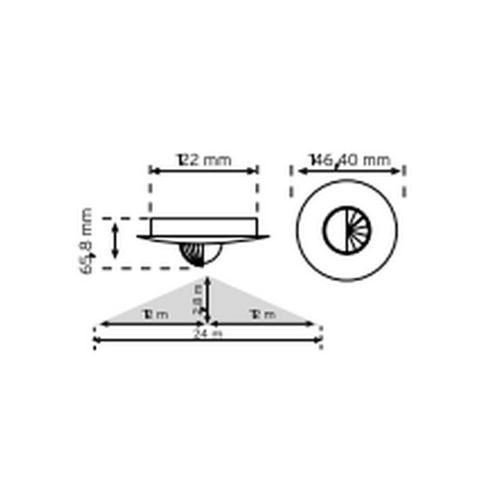 NADE 10465 TRİO 360 DERECE TAVAN TİPİ SIVAALTI HAREKET SENSÖRÜ (ÜÇ GÖZLÜ)