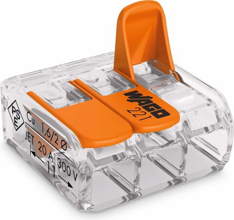 WAGO 3X4 MM2 BUAT VE ÇOK AMÇLI KLEMENS-Tırnaklı Klemens WAGO (50 ADET)