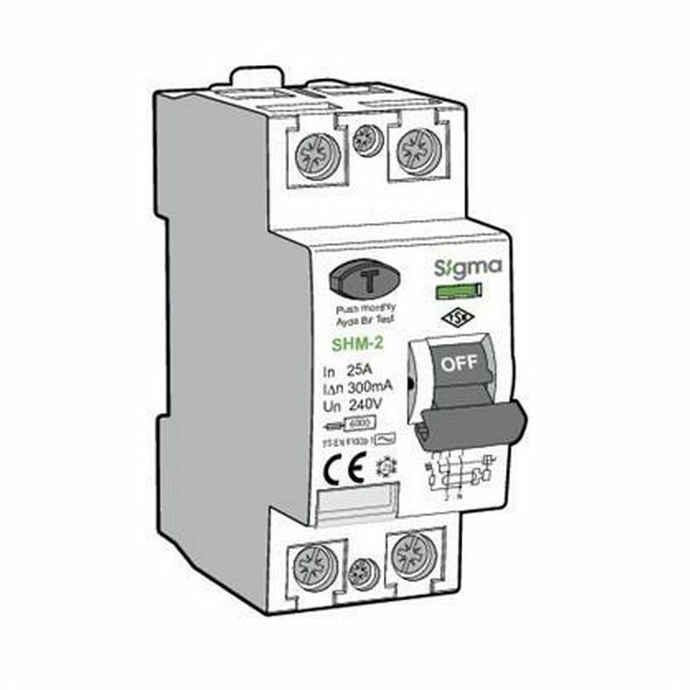 SİGMA SRM2025030 SRM 2P 25A 30MA KAÇAK AKIM KORUMALI OTOMATİK SİGORTA