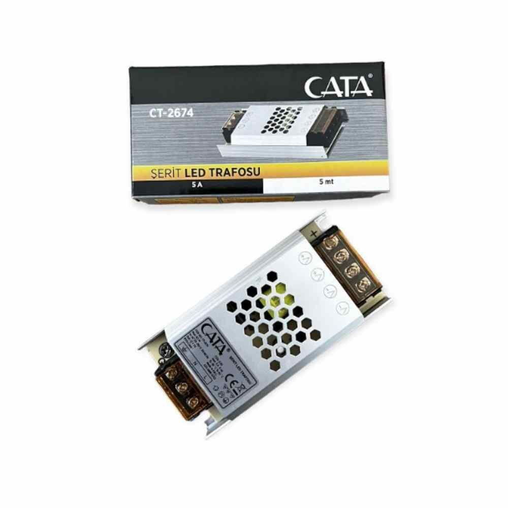 CATA 5AMPER ŞERİT LED TRAFOSU (60W) (SÜPER SLİM FANSIZ)