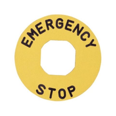 EMAS BET90P B ETİKET PLASTİK-90 MM EMERGENCY STOP