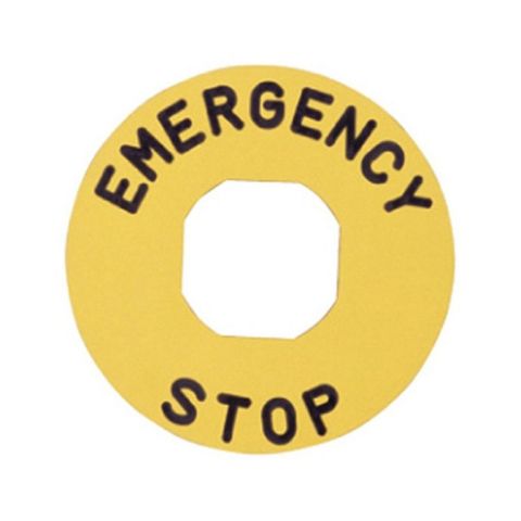 EMAS BET90P B ETİKET PLASTİK-90 MM EMERGENCY STOP