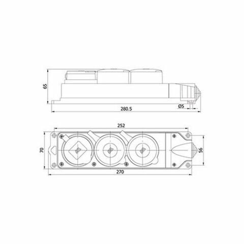 METE ENERJİ 3X25A. 2 AD./1X16A. 1 AD. ÜÇLÜ GRUP PRİZ 401051