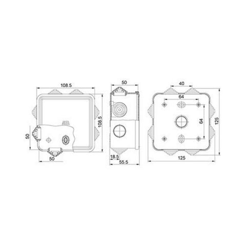 METE ENERJİ 100X100X50 TERMOPLASTİK BUAT GEÇMELİ KAPAK GRİ  40200705