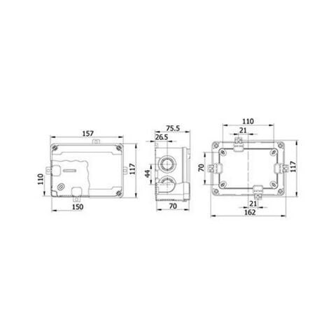 METE ENERJİ 110X150X70 TERMOPLASTİK BUAT GRİ 40201505