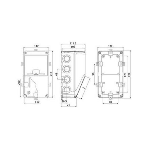 METE ENERJİ 110X210X106 KOMBİNASYON RAKOR GİRİŞLİ GÖVDE GRİ 40202505