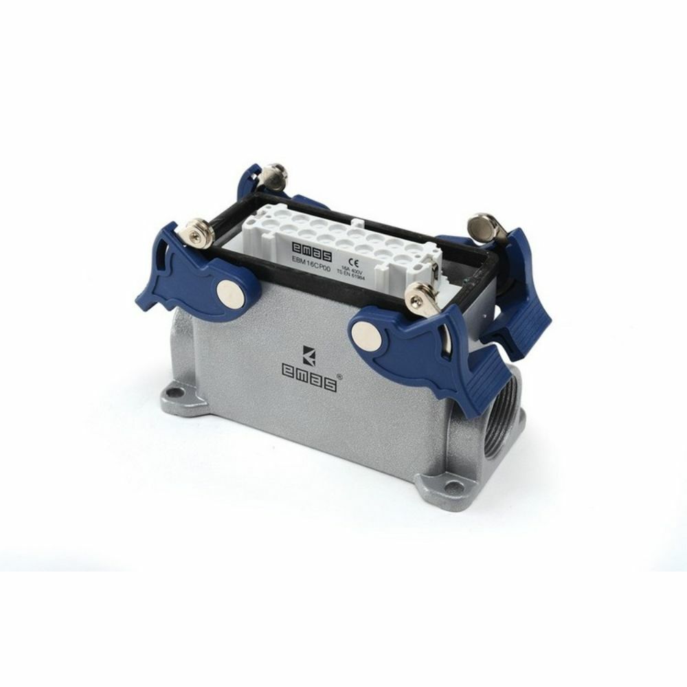 EMAS EBM16PD14 16A 16 KONTAKLI PLASTİK YANDAN GİRİŞ DUVAR PRİZİ