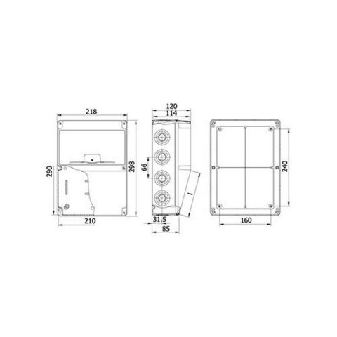 METE ENERJİ 210X290X114 KOMBİNASYON RAKOR GİRİŞLİ GÖVDE GRİ 40203505